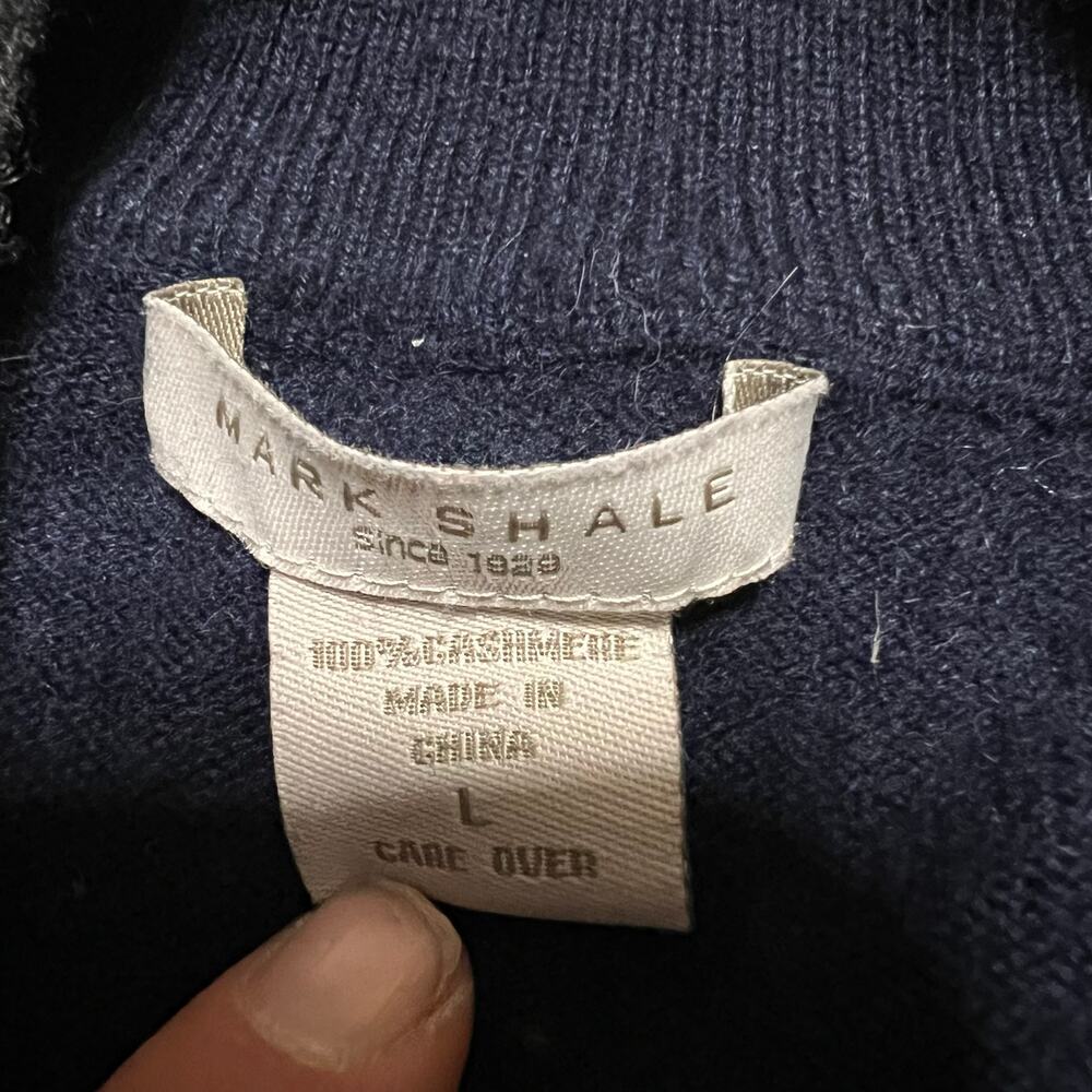 Mark Shale Sweater Vest Mens Large Blue Cashmere Grandpa - Picture 6 of 6